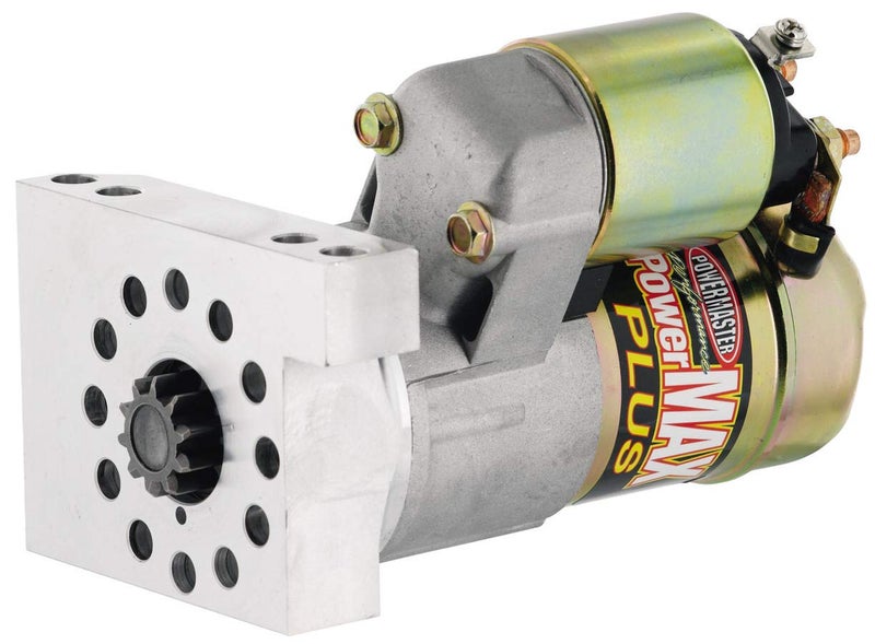 Powermaster Starter, PowerMAX Plus, 6.1:1 Gear Reduction, Natural, 153/168 Tooth Flywheel, Straight Bolt, Chevy V8, Each, â€Ž120 Amps